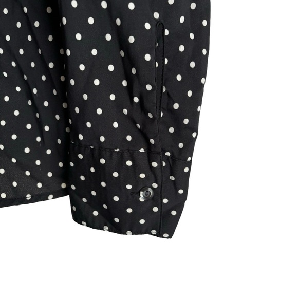 New York & Company City Stretch Polka Dot Button Up Blouse Office Workwear Sz 14 - Picture 5 of 16